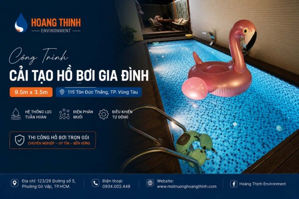 Công trình cải tạo hồ bơi gia đình tại 115 Tôn Đức Thắng, TP. Vũng Tàu