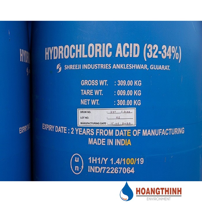 Hóa chất axit HCl 32% giảm pH trong nước