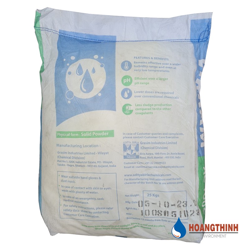 Hóa chất lắng cặn PAC trắng nhập khẩu Ấn Độ